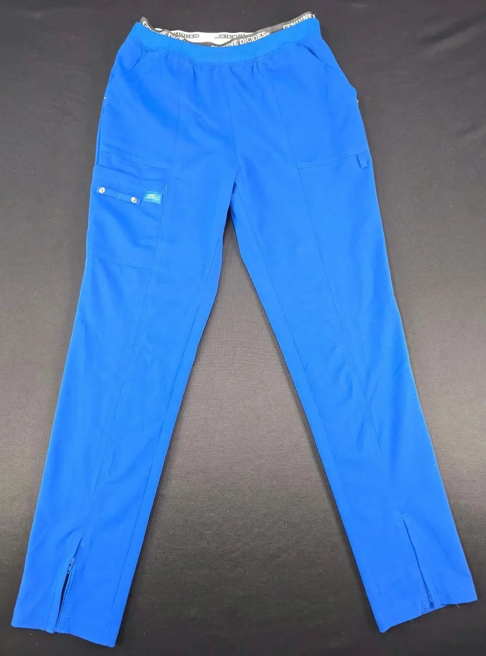 Dickies EDS Women's Royal Blue Scrub Pants Size S Stretch Jogger Zip Hem Pockets